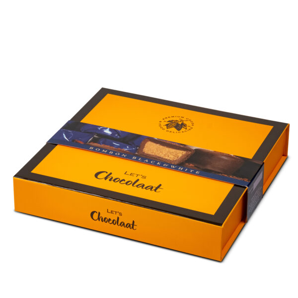 Estuche 150gr Bombón Praliné Black & White