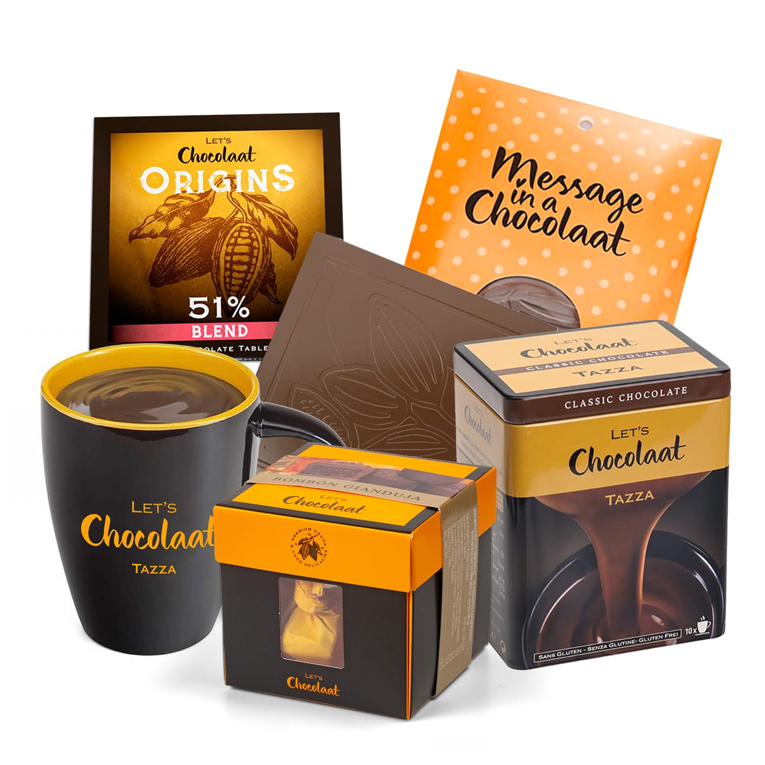 Pack Bombón Gianduja & Chocolate a la Taza & Cacao 51%