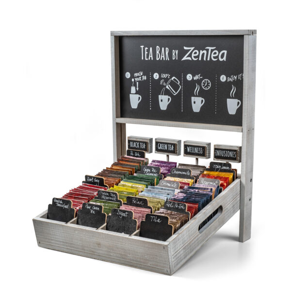 Expositor infusiones y té marca Zentea
